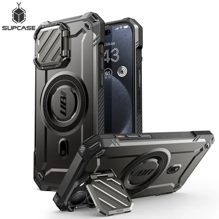 SUPCASE Militär Schutz Hülle für iPhone 15 Pro Max 6.7" mit Kickstand & Kamera Klappe – Bild 1
