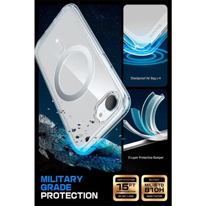 SUPCASE Hülle für iPhone 16e 6.1" 2025 MagSafe kompatibel Magnetisch Transparent Stoßfest – Bild 4