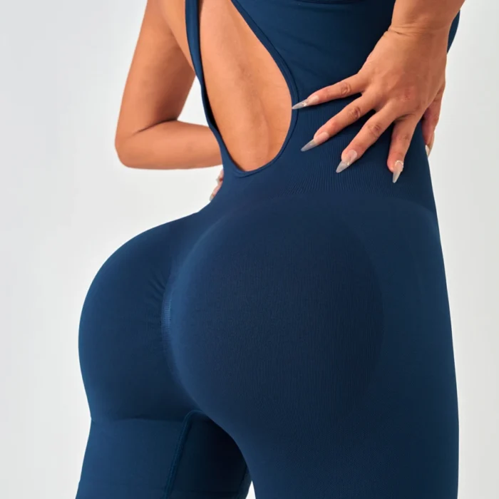Seamless Damen Jumpsuit Slim Fit Yoga Bodysuit mit Bauch-Support & Scrunch – Bild 6