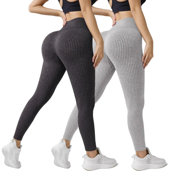 High Waist Yoga Leggings Damen Seamless Sport Hose Tummy Control Butt Lifting – Bild 6