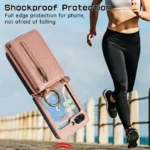 Wallet Case für Samsung Galaxy Z Flip 3 4 5 6 mit Kartenfach, Münztasche und abnehmbarem Schulterriemen – Bild 3