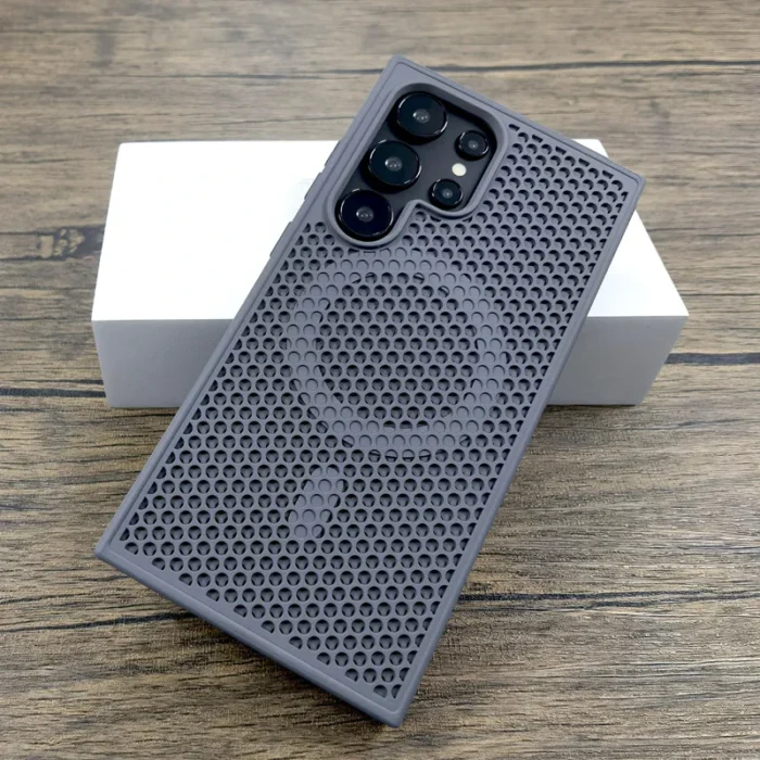 Hülle f. Samsung Galaxy S24 S23 Ultra MagSafe Case perforiert Kühlung schwarz – Bild 1