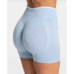 Damen Sport-Set Nahtlos Yoga Shorts High Waist & Crop Top Langarm Fitness – Bild 3