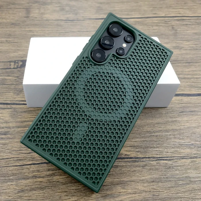 Hülle f. Samsung Galaxy S24 S23 Ultra MagSafe Case perforiert Kühlung schwarz – Bild 3