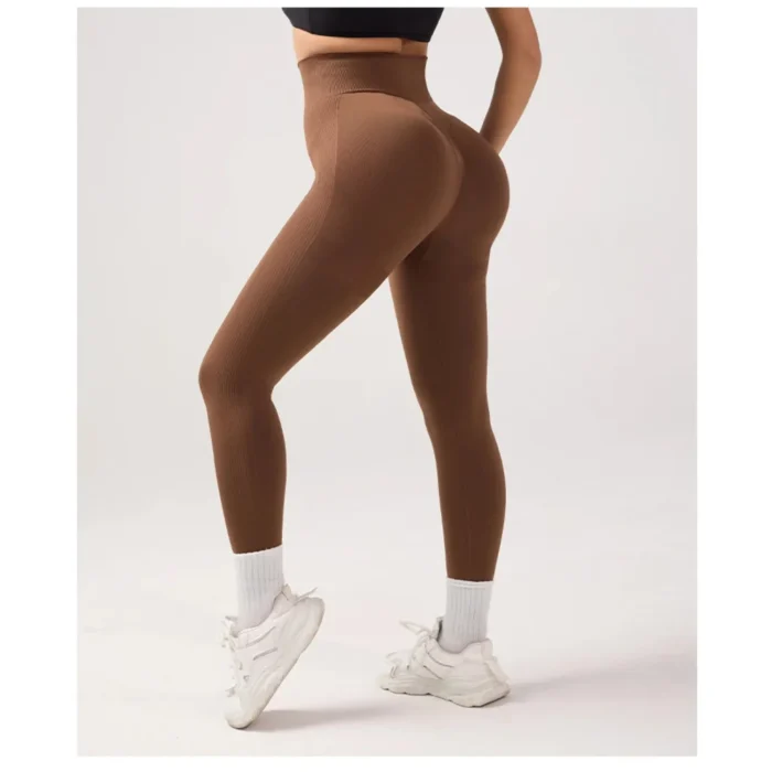 Hochtaillierte Fitnessleggings für Frauen Nahtlos Atmungsaktiv Yoga Sport Gym – Bild 7