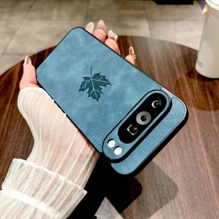 Hülle f. Google Pixel 10 9 8 7 Pro XL A Serie Lederoptik Ahornblatt Motiv