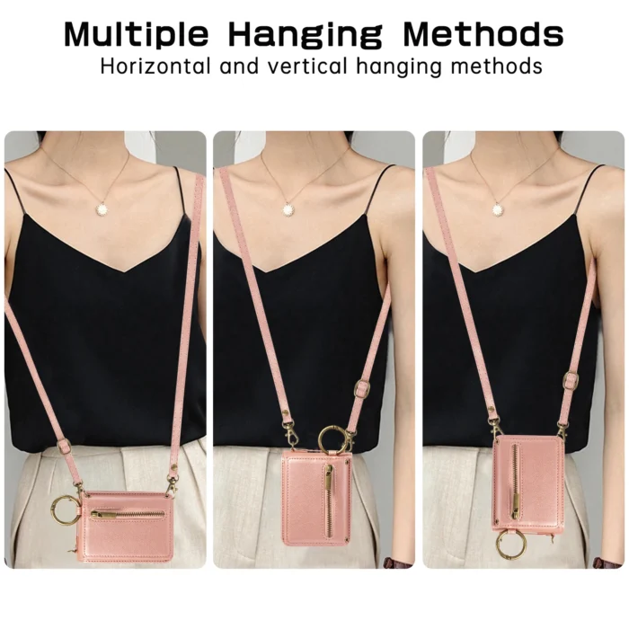 Wallet Case für Samsung Galaxy Z Flip 3 4 5 6 mit Kartenfach, Münztasche und abnehmbarem Schulterriemen – Bild 5