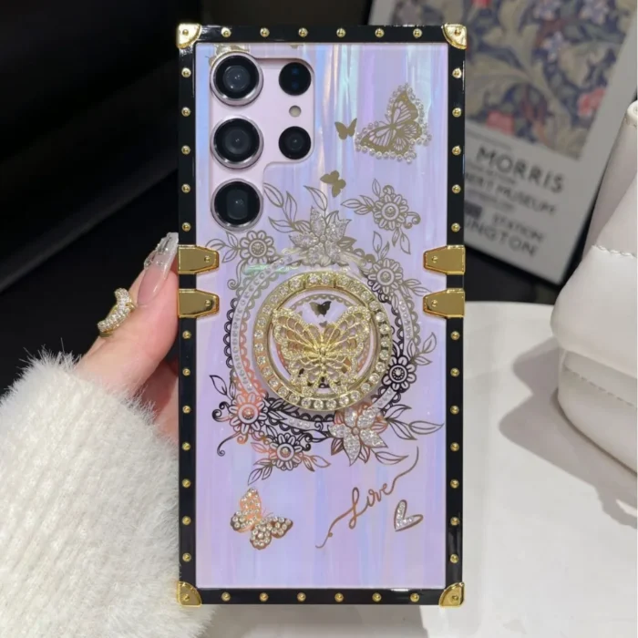 Luxus Perlmutt Glitzer Hülle mit Ringhalter für Samsung Galaxy S21 S22 S23 S24 S25 – Bild 3