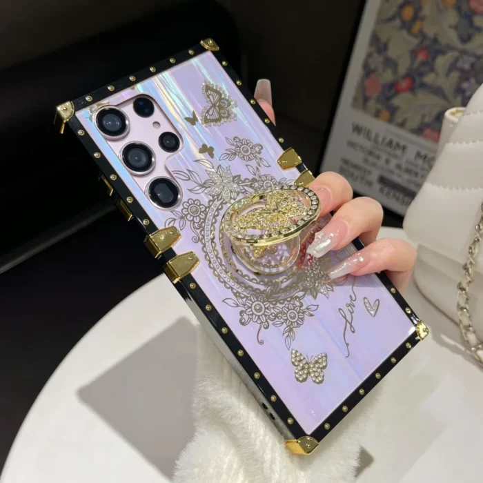 Luxus Perlmutt Glitzer Hülle mit Ringhalter für Samsung Galaxy S21 S22 S23 S24 S25 – Bild 5