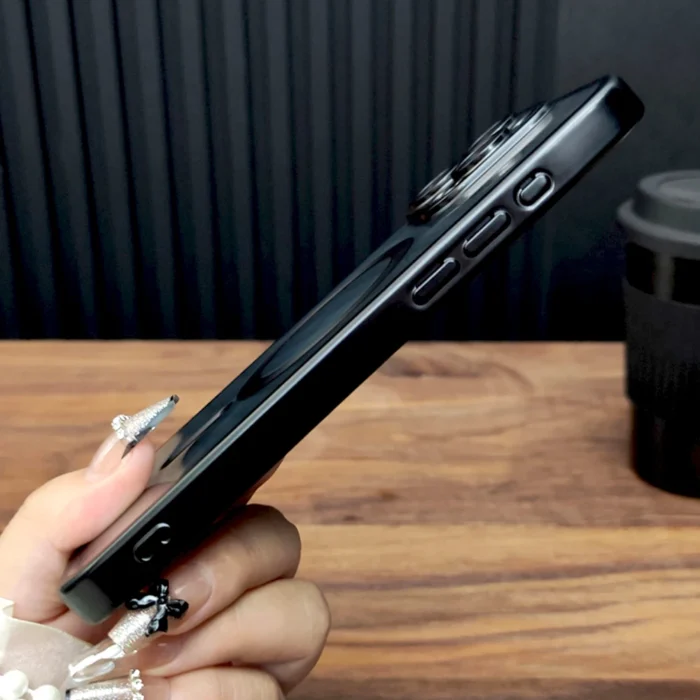 Premium MagSafe Handyhülle für iPhone 16 15 14 13 12 Pro Max transparent mit Metallring Schutz – Bild 5