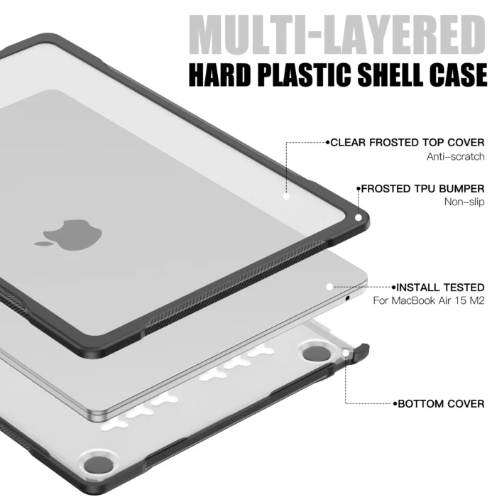 MacBook Pro 14 16 Zoll Hülle Transparent Carbon Schutzset mit Folie – Bild 2