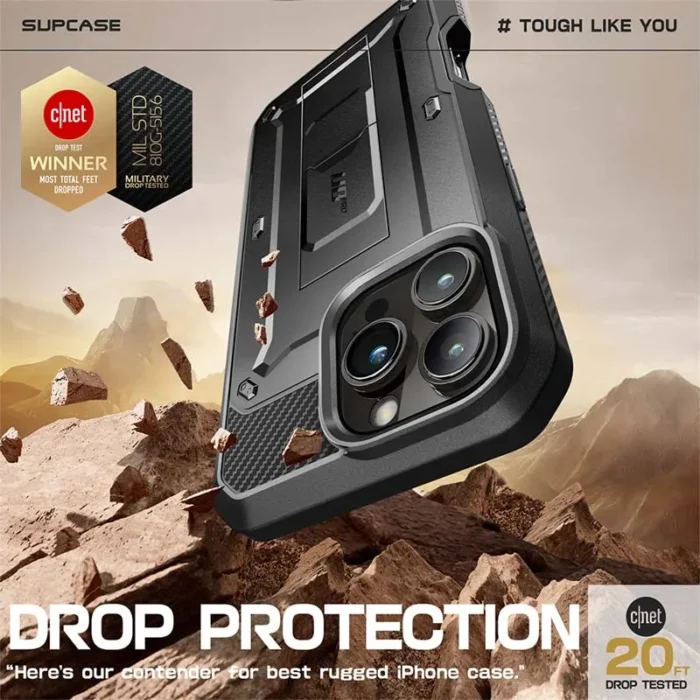 SupCase Unicorn Beetle Pro iPhone 16 Pro Max Hülle mit Kickstand Gürtelclip Bildschirmschutz – Bild 2