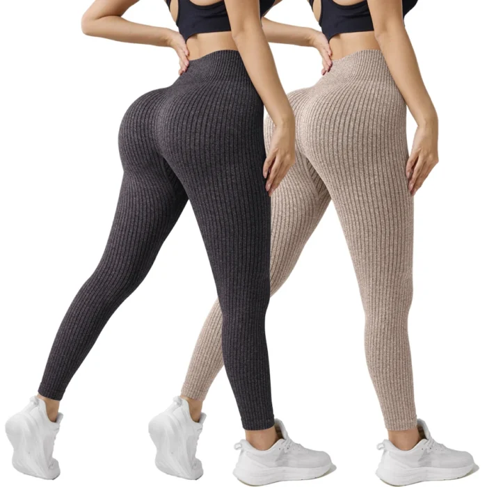 High Waist Yoga Leggings Damen Seamless Sport Hose Tummy Control Butt Lifting – Bild 5