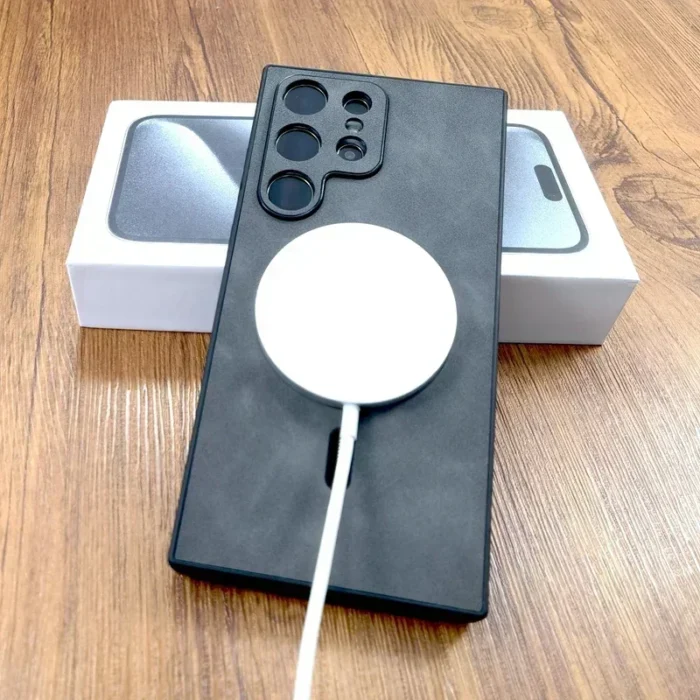 Hülle f. Samsung S24 S23 Lederoptik MagSafe Case Hirsch Design – Bild 6