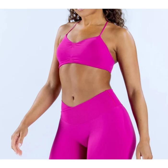 Sport BH Set Damen Yoga Fitness Atmungsaktiv High Waist Leggings Workout – Bild 4