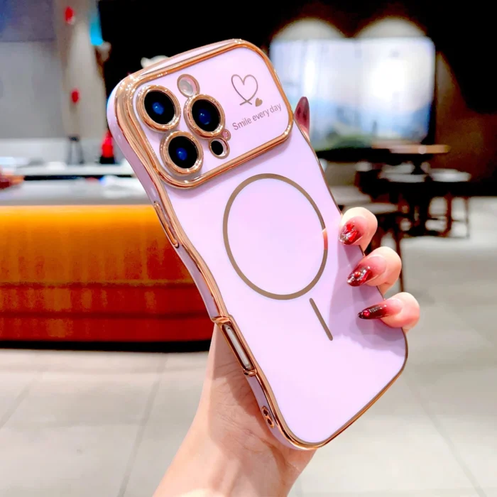 MagSafe iPhone Hülle 16 15 14 13 12 11 Pro Max glänzend mit "Smile" Aufdruck – Bild 3