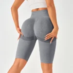 Frauen High Waist Tummy Control Knielange Leggings Butt Lifting Yoga Fitness