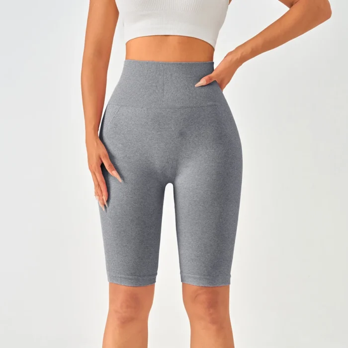 Frauen High Waist Tummy Control Knielange Leggings Butt Lifting Yoga Fitness – Bild 2