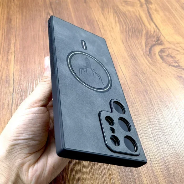 Hülle f. Samsung S24 S23 Lederoptik MagSafe Case Hirsch Design – Bild 4