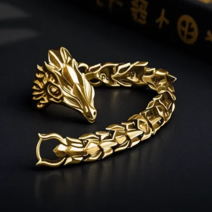 Herren Drachen Armband Edelstahl Panzerkette Biker Gothic Manschette Geschenk