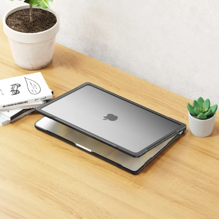 MacBook Pro 14 16 Zoll Hülle Transparent Carbon Schutzset mit Folie – Bild 3