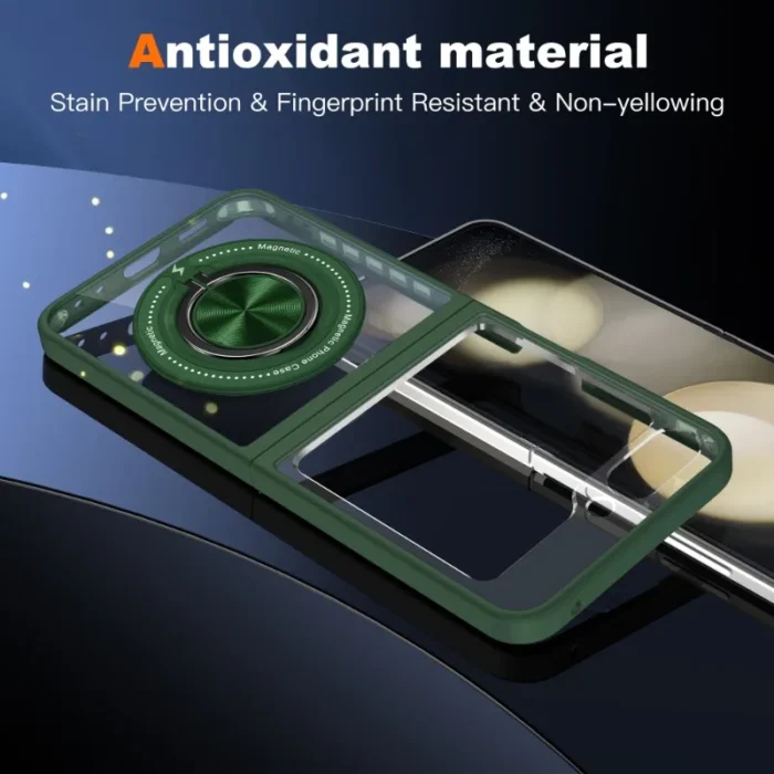 360° Magnet Hülle f. Samsung Galaxy Z Flip6 Z Flip5 Ringhalter transparent – Bild 5