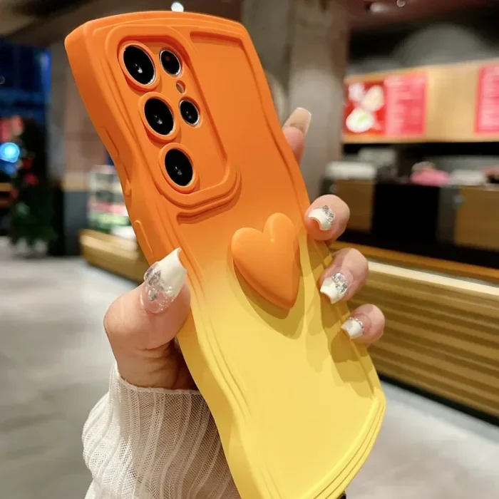 Handyhülle TPU Schutzhülle für Samsung Galaxy S24 Ultra mit Handschlaufe Herz Motiv – Bild 5