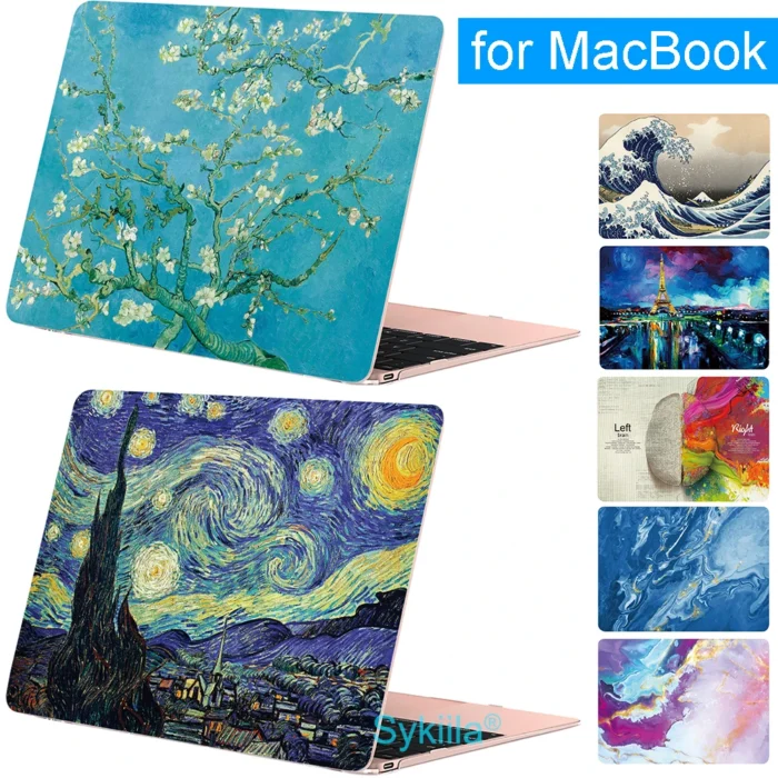 MacBook Air Pro Hülle Hard Shell 13-16 Zoll Kunst Marmor Van Gogh M1-M4 – Bild 1