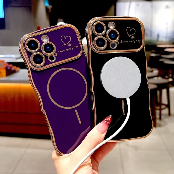MagSafe iPhone Hülle 16 15 14 13 12 11 Pro Max glänzend mit "Smile" Aufdruck – Bild 5