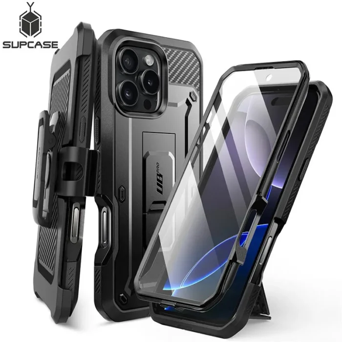 SupCase Unicorn Beetle Pro iPhone 16 Pro Max Hülle mit Kickstand Gürtelclip Bildschirmschutz – Bild 1