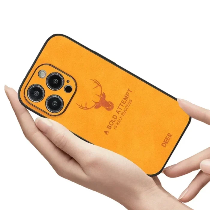 MagSafe Hülle für iPhone 11 12 13 14 15 16 Pro Max Lederoptik Hirsch Motiv – Bild 5