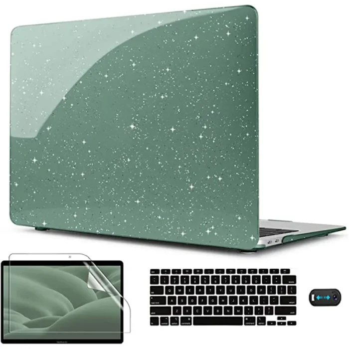 Glitzer Komplettset für MacBook Air M2 13" 14" Case mit Folie Tastaturschutz – Bild 1