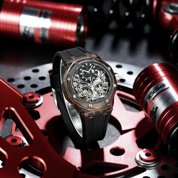 Herren Automatikuhr AILANG Skelett gelb Luminous 43mm wasserdicht – Bild 5