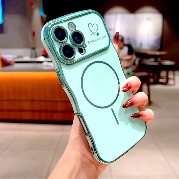 MagSafe iPhone Hülle 16 15 14 13 12 11 Pro Max glänzend mit "Smile" Aufdruck – Bild 2
