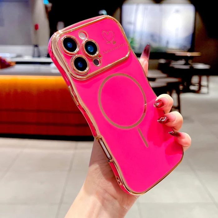 MagSafe iPhone Hülle 16 15 14 13 12 11 Pro Max glänzend mit "Smile" Aufdruck – Bild 4