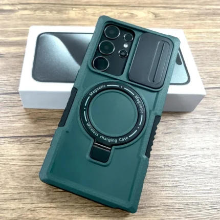 Magnetische Handyhülle mit Ständer für Samsung Galaxy S25 S24 S23 S22 Ultra Shockproof MagSafe Ladefläche