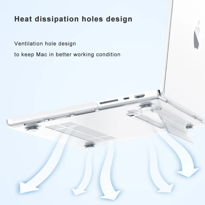 MacBook Air Pro Hülle Transparent Stand M1-M4 13-16 Zoll Kühlung – Bild 5