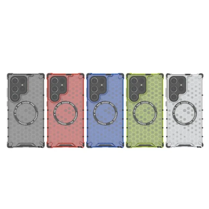 MagSafe Schutzhülle Stoßfest TPU Waben Design Transparent für Samsung Galaxy – Bild 6