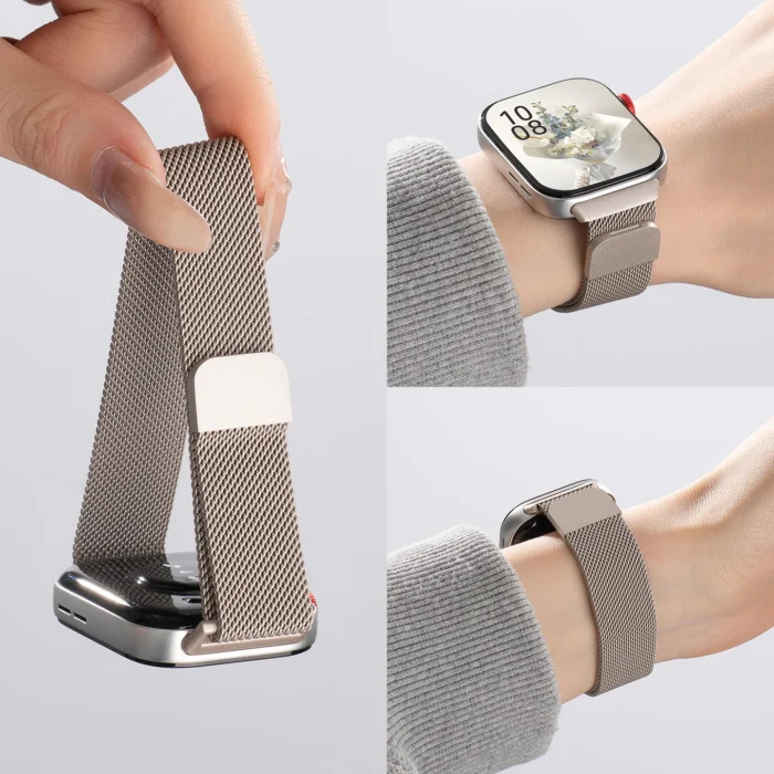 kf-S2c6d381a981243d38a844804a0454bbc1.webp Milanese Armband für Huawei Watch Fit 2 3 4 4 Pro Magnetisch Edelstahl Silber – Bild 1