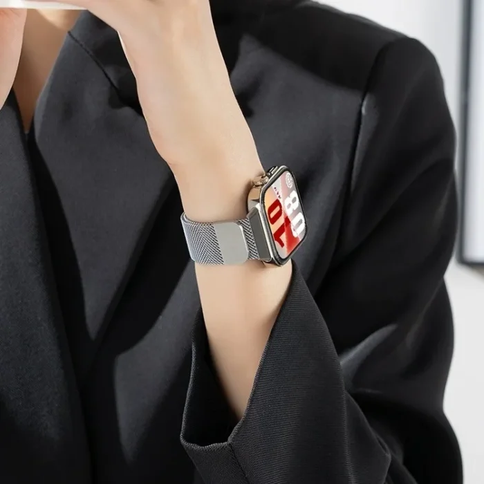 Milanese Armband für Huawei Watch Fit 2 3 4 4 Pro Magnetisch Edelstahl Silber – Bild 6