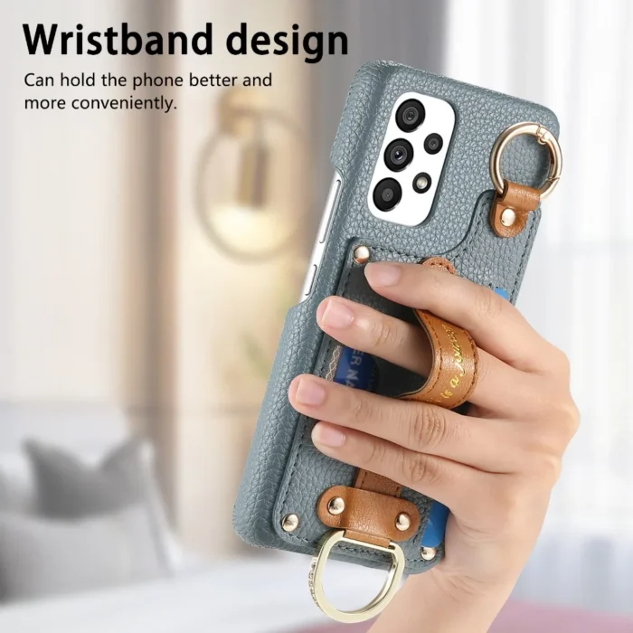 Wallet Case für Samsung Galaxy S24 Ultra S23 A55 A35 mit Kartenfach, Ringhalter & Handgelenkriemen – Bild 3