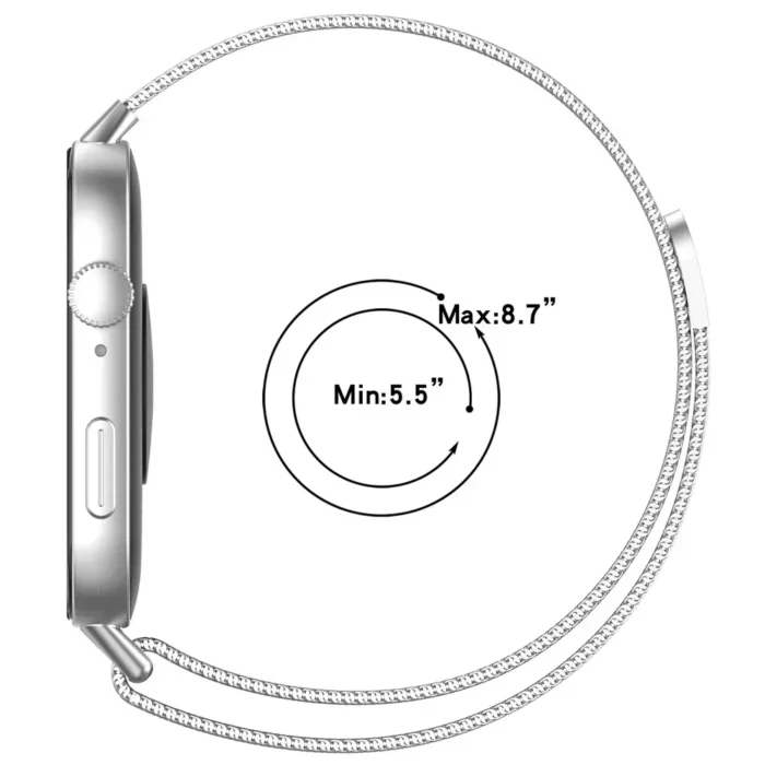 Milanese Armband Magnet Edelstahl für Huawei Watch Fit 3 20mm 22mm Silber – Bild 6