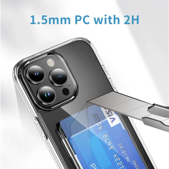 Transparente Handyhülle mit Kartenfach für iPhone 16 15 14 13 12 11 Pro Max Plus – Bild 2