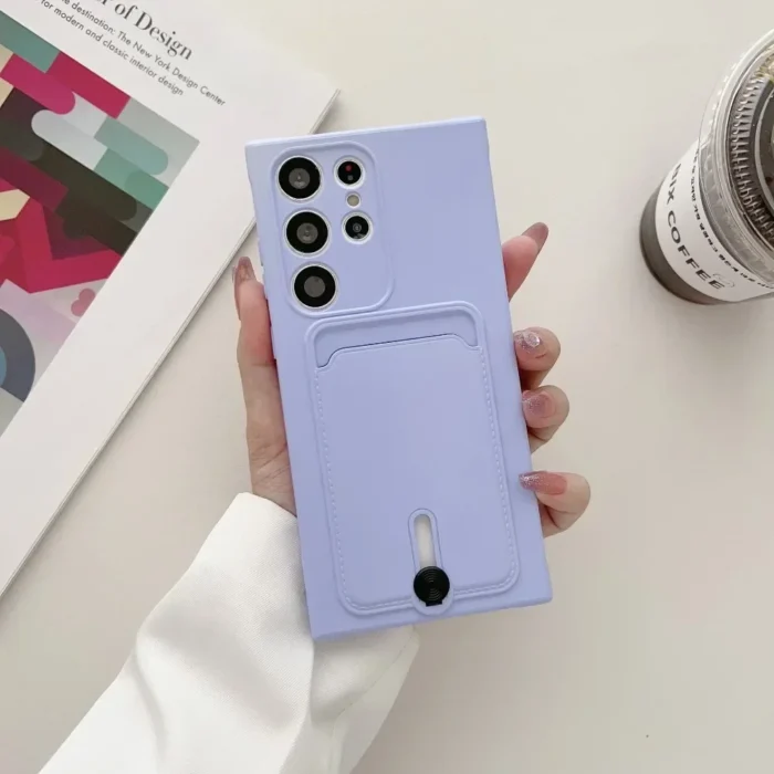 kf-S65f7d0655c054fd1b7345082270dc8cfY.webp Samsung Galaxy Hülle mit Kartenfach Matte Schutz Case S25 S24 S23 S22 – Bild 1