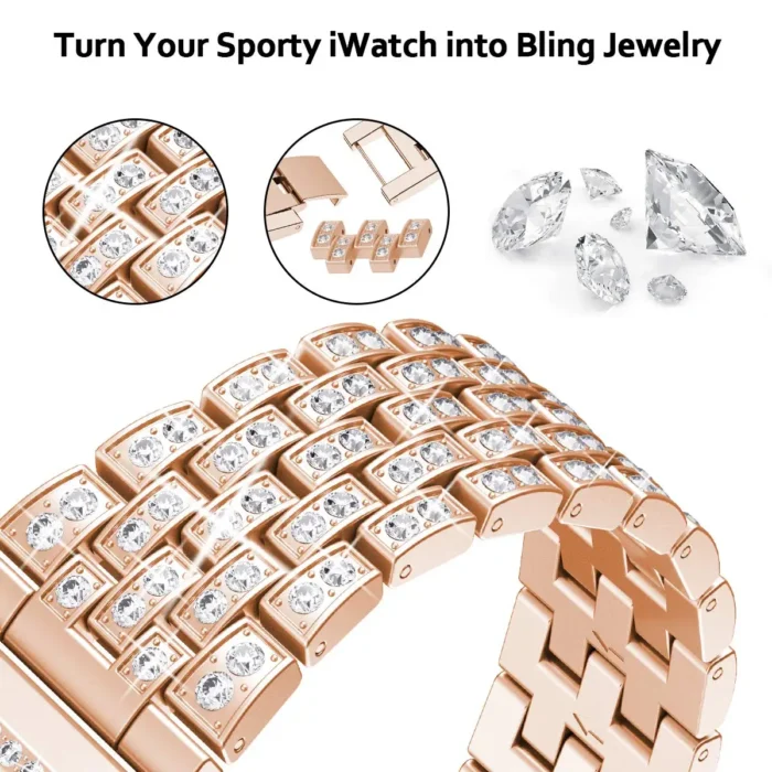 Kristall Smartwatch-Armband 20mm 22mm verstellbar für Samsung Galaxy Amazfit mit Werkzeug – Bild 5