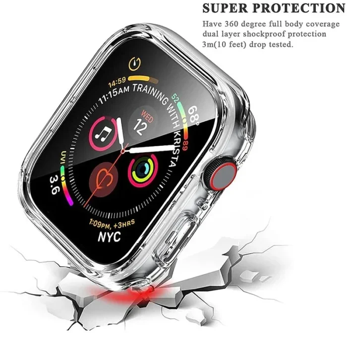 Schutzcase für Apple Watch Series 1-9 & SE 38-45mm mit gehärtetem Glas 360° Schutz – Bild 3