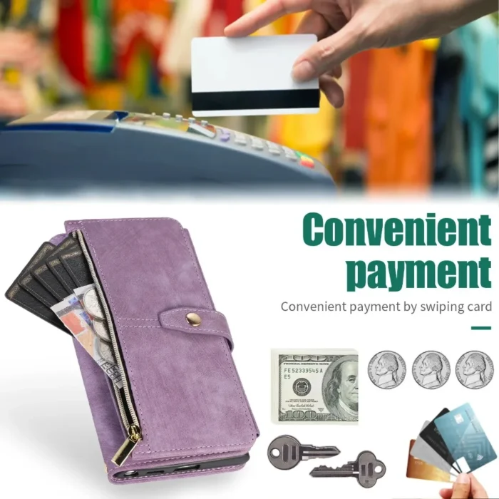 Wallet Case für Samsung Galaxy S20 bis S24 & Note Handyhülle mit 9 Kartenfächern & Kickstand – Bild 2