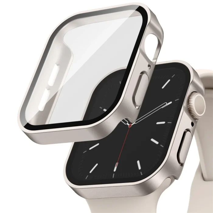 kf-S9a1ef6d3ffd642e6b9ae80935a20c546H.webp Apple Watch Schutzhülle mit Displayschutzglas für Series 9 8 7 6 5 4 SE 42mm – Bild 1