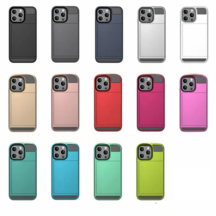 iPhone 16 15 14 13 12 11 Pro Max Plus Standard Hülle mit Kartenfach Schutzcover – Bild 6