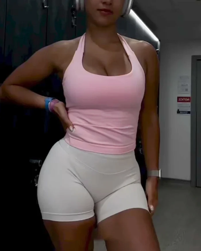 Nahtlos Crop Top für Yoga Gym Sport BH trägerlos Tank Top Nylon Spandex atmungsaktiv – Bild 6